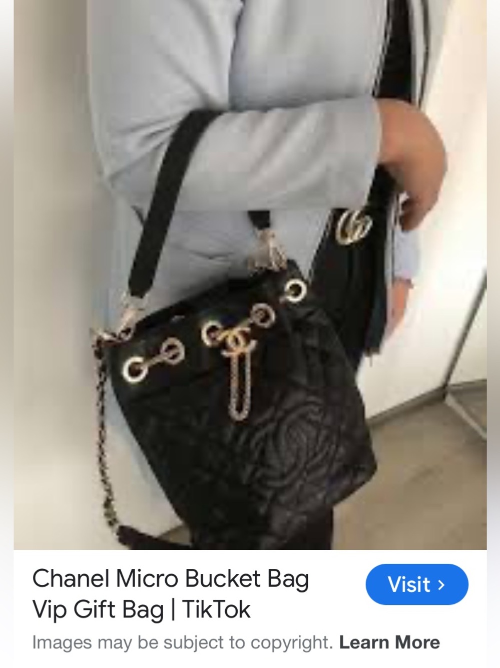 CHANEL VIP BEAUTE GIFT Crossbody Drawstring Bucket Bag with Gold Hardware - Picture 7 of 16